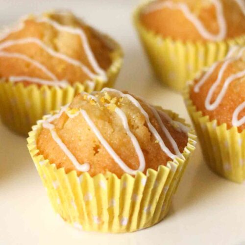thumbnail image of lemon drizzle cupcakes in yellow cases