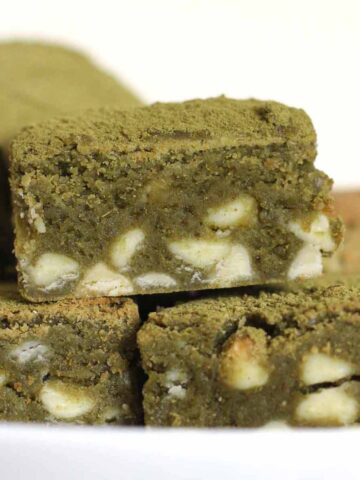 thumbnail image of white chocolate matcha brownies