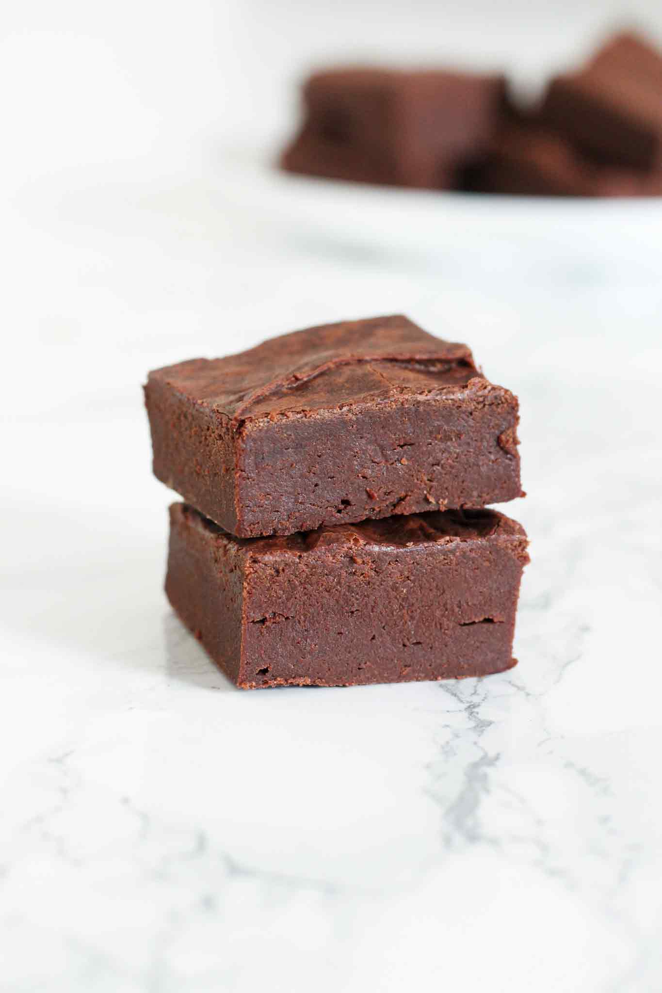 stack of 2 sweetened condensed milk brownies