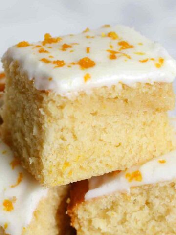 thumbnail image of orange drizzle traybake cake