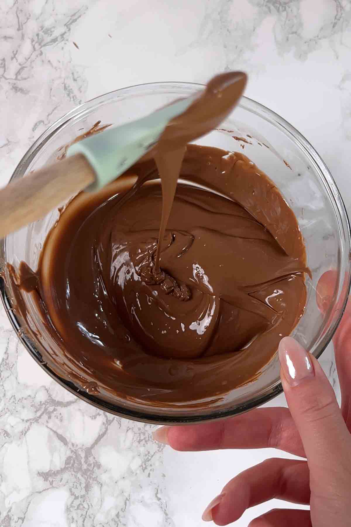 melted chocolate in a bowl