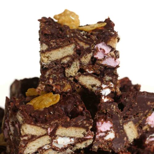 stack of cornflake rocky road bars