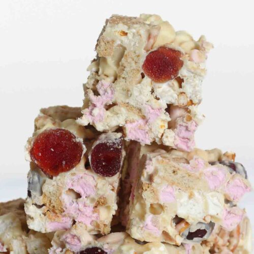 thumbnail image of white chocolate rocky road slices