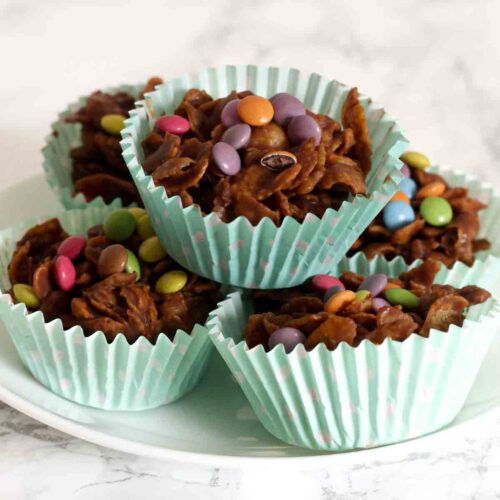 thumbnail image of chocolate cornflake cakes on a plate