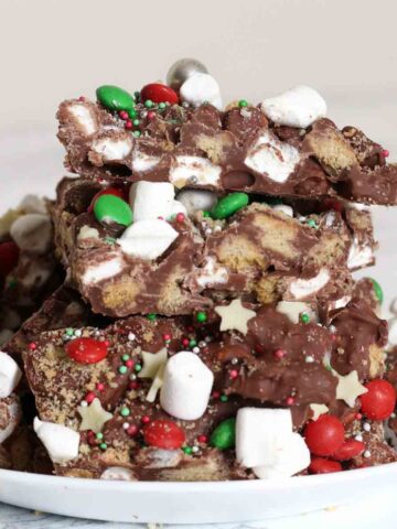 thumbnail image of christmas smores bark with candy on top