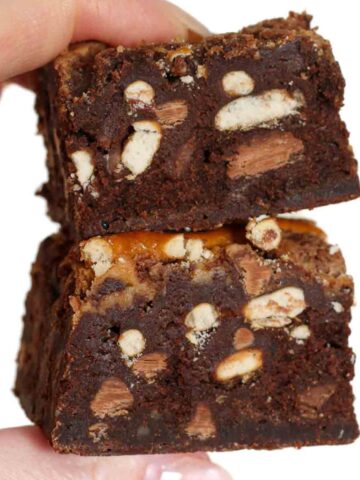 thumbnail image of peanut butter pretzel brownies