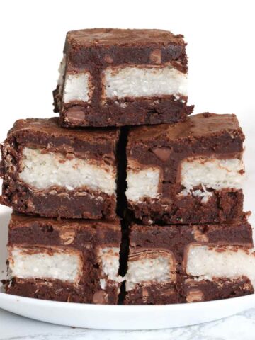 thumbnail image of bounty brownies in a pile on a plate