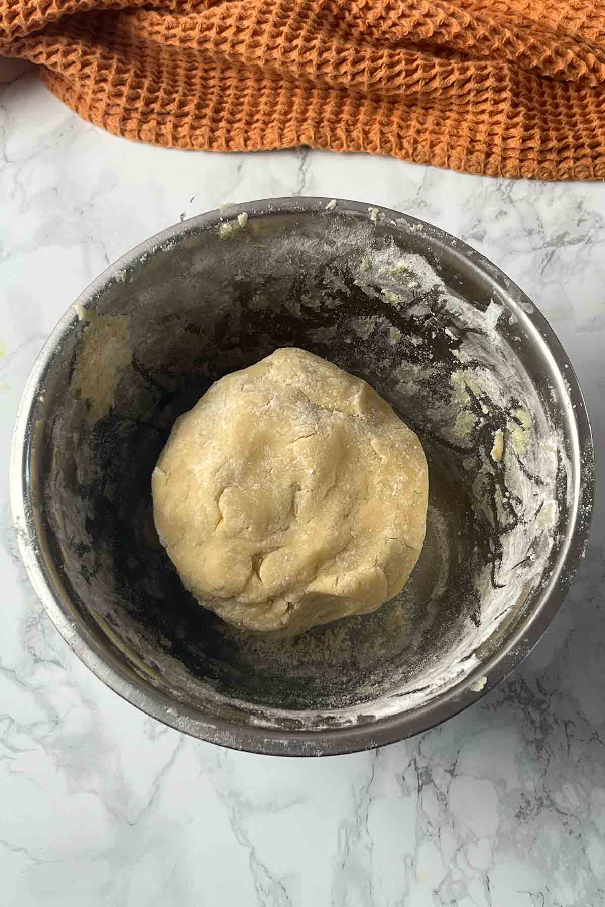 ball of cookie dough in a bowl