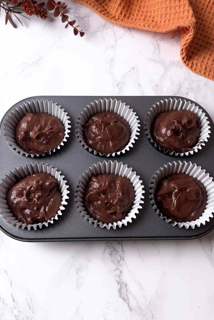 muffin batter in cases
