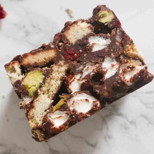thumbnail image of pistachio and cranberry rocky road
