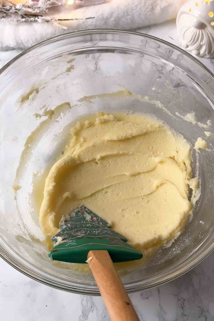 butter and sugar creamed together
