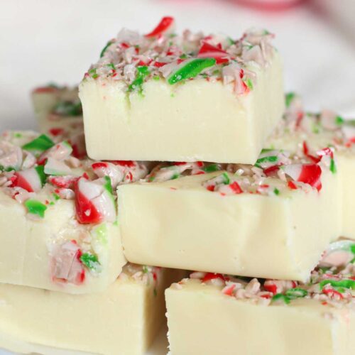 thumbnail image of white chocolate candy cane fudge