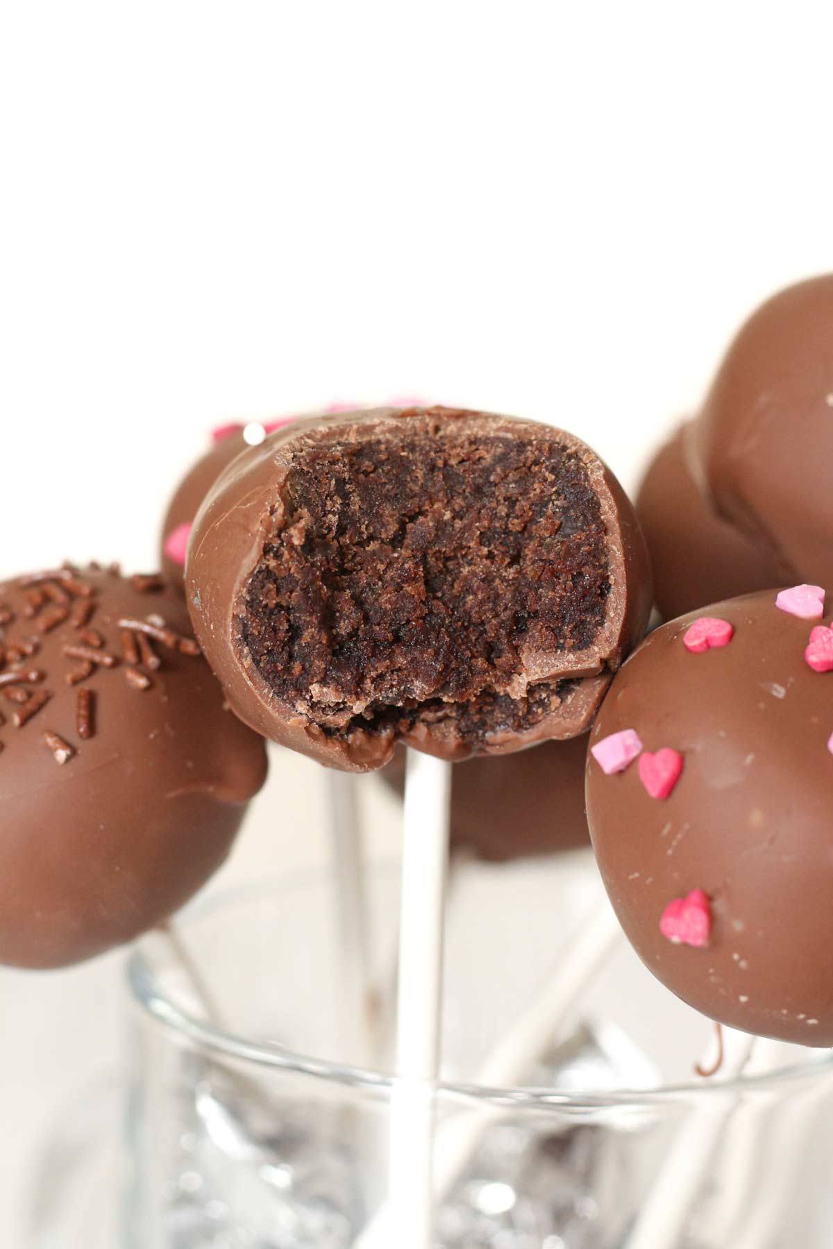 a bunch of chocolate brownie pops