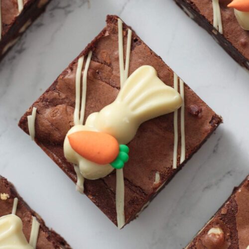thumbnail image of white chocolate malteser bunny brownies