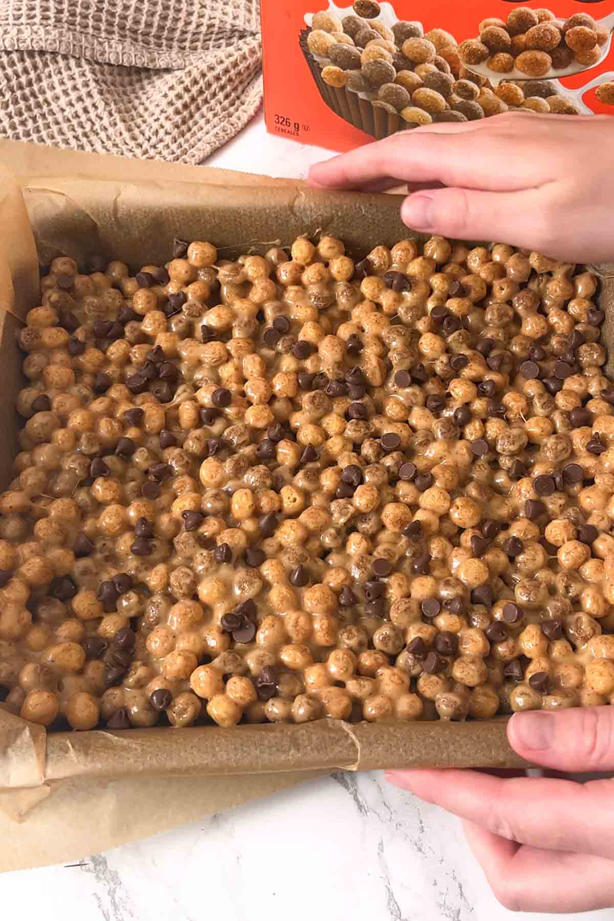 mixture pressed into lined tin