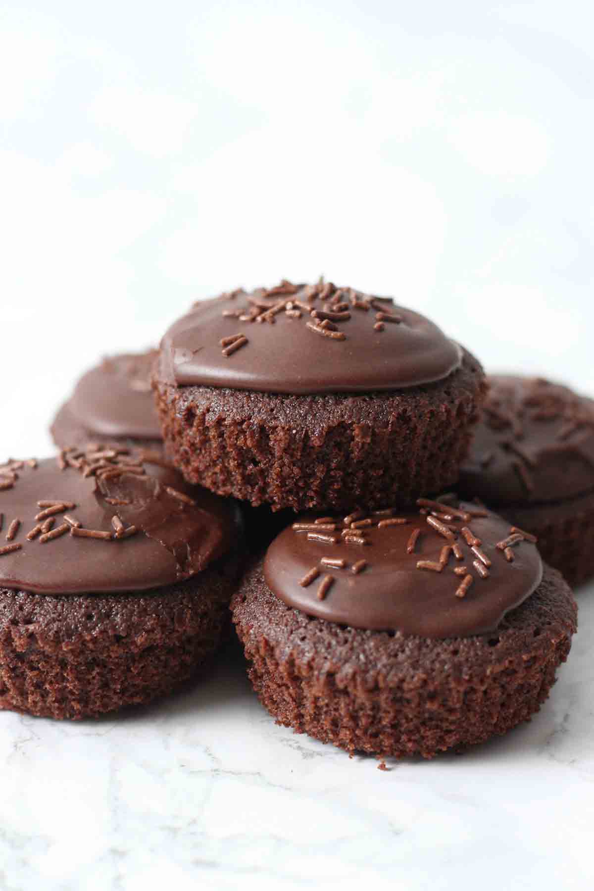 stack of chocolate fairy cakes