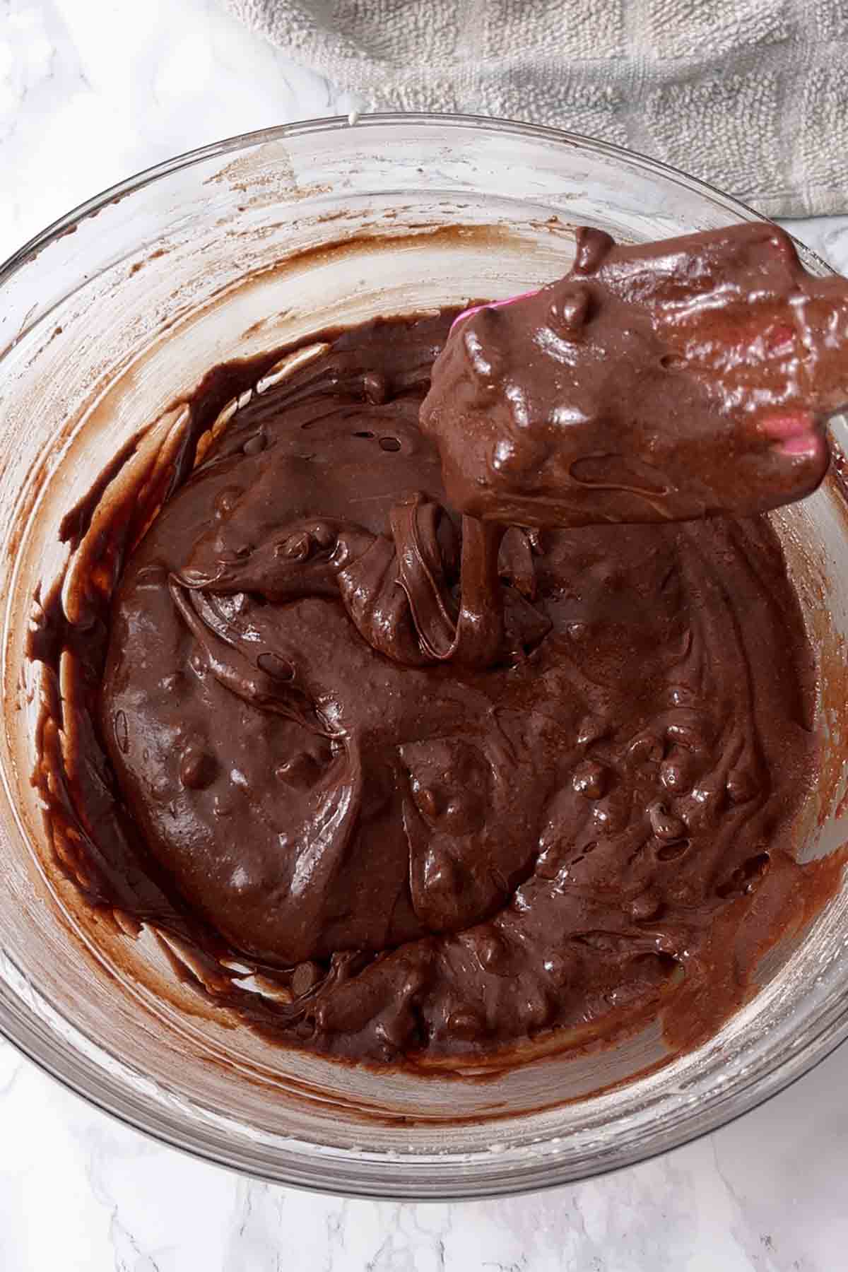brownie batter in a bowl