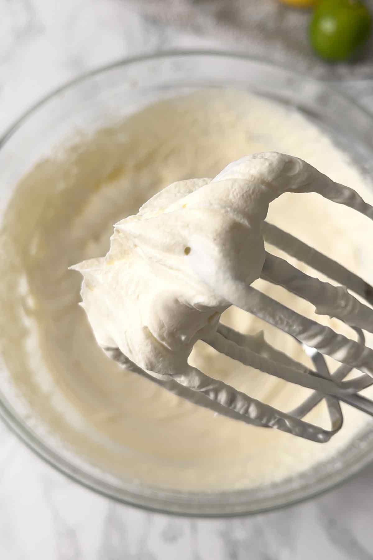 cream whipped to soft peaks