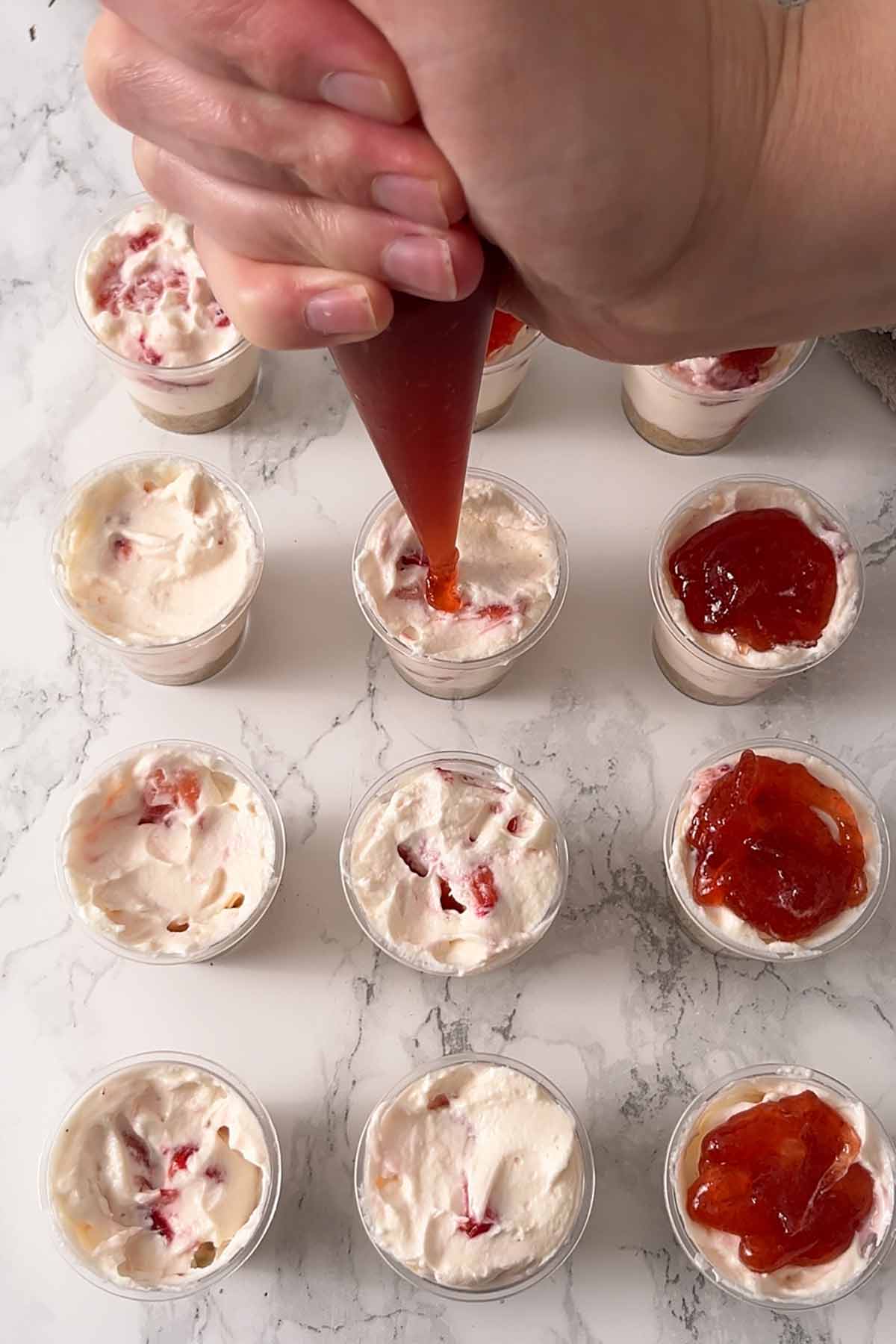 adding jam on top