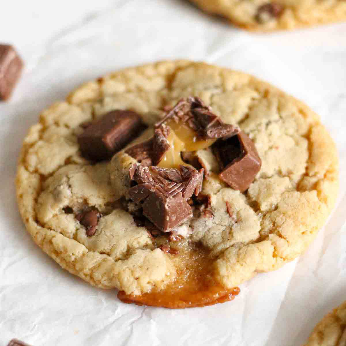 image of munchies cookie with gooey caramel pouring out