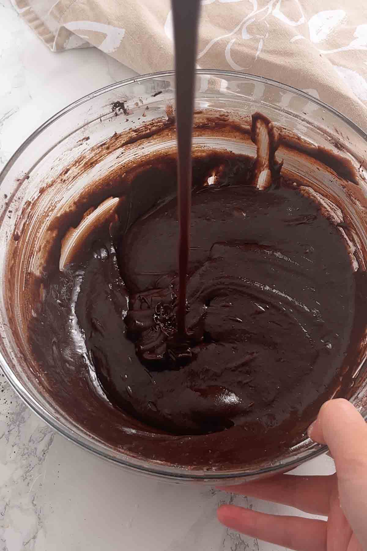 brownie batter in a bowl