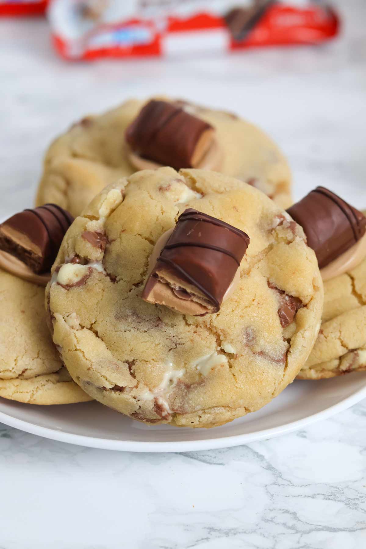 a plate of kinder bueno nyc cookies
