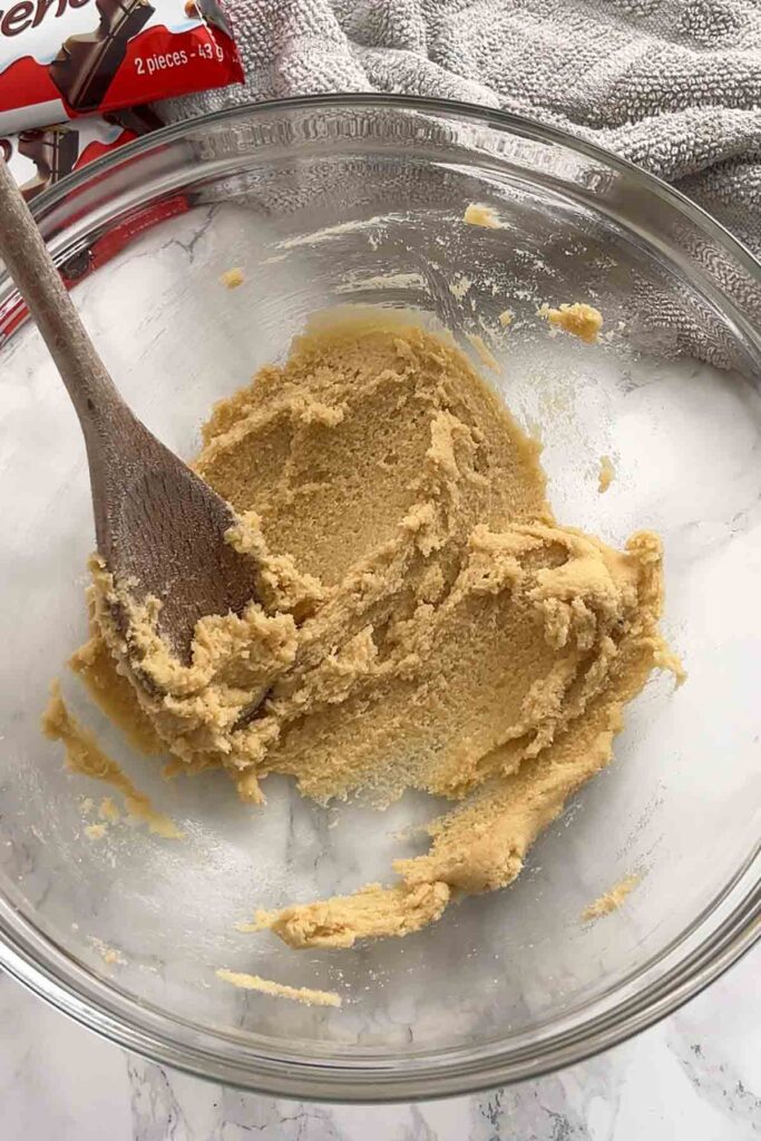 butter and sugar creamed together in a bowl