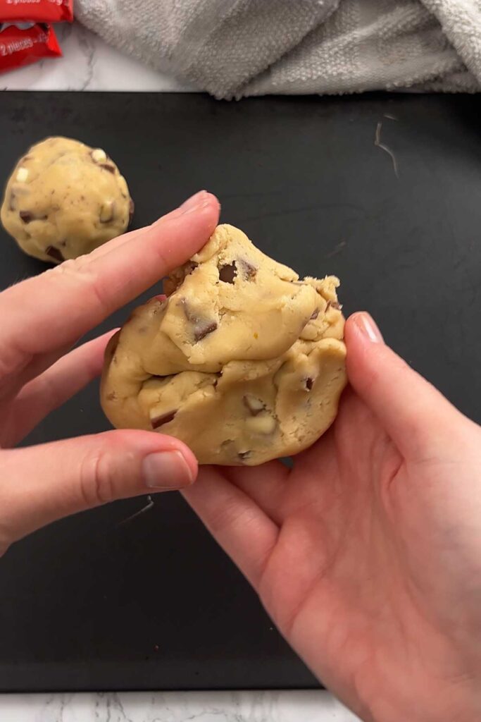 covering the hazelnut spread with dough