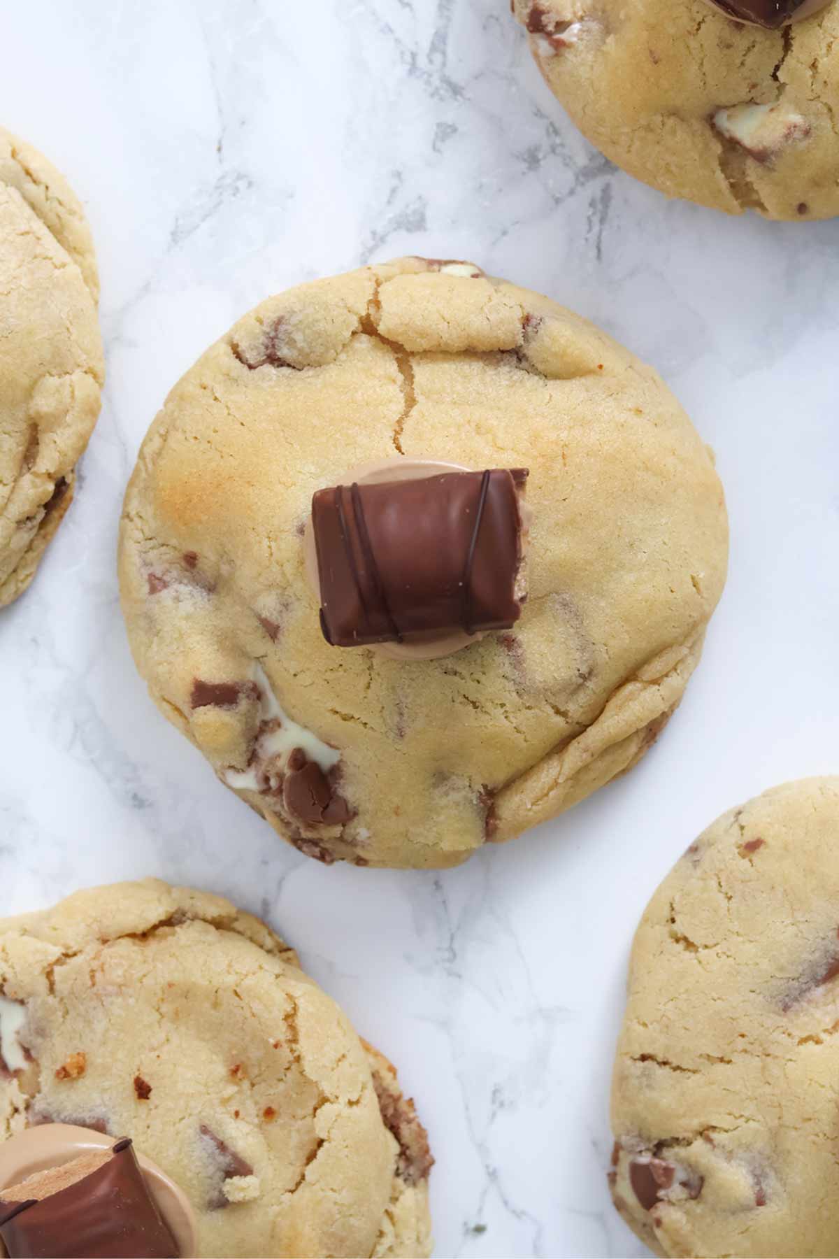 overhead image of stuffed kinder bueno nyc cookies