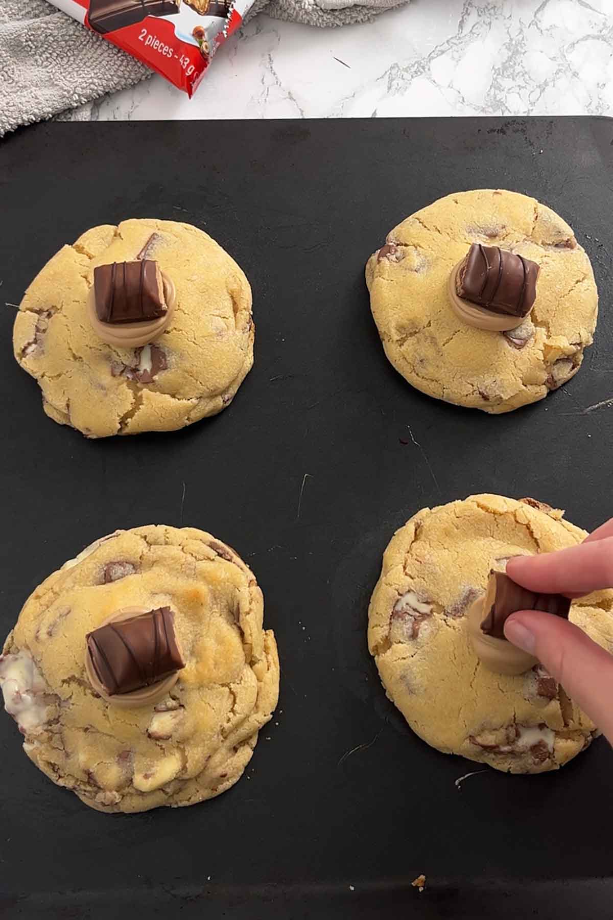 placing bueno pieces on top