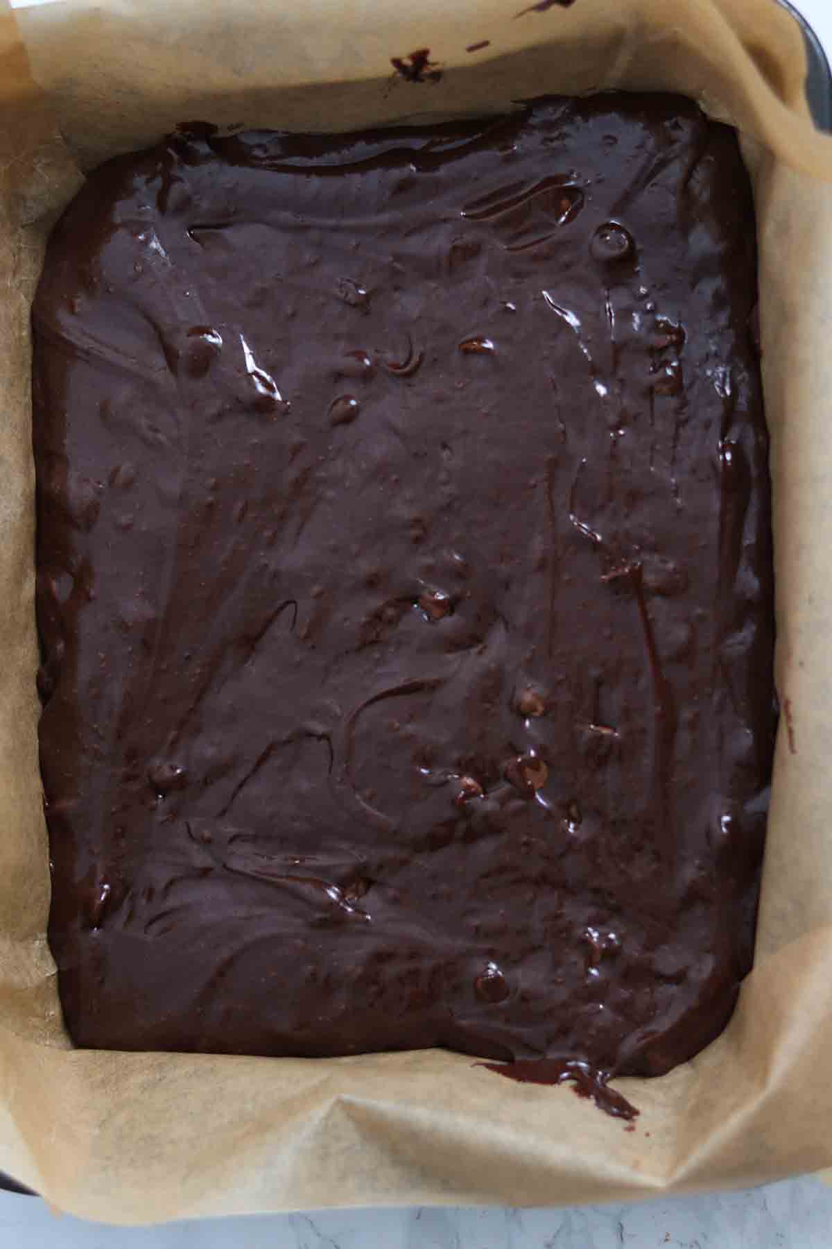 batter in lined tin