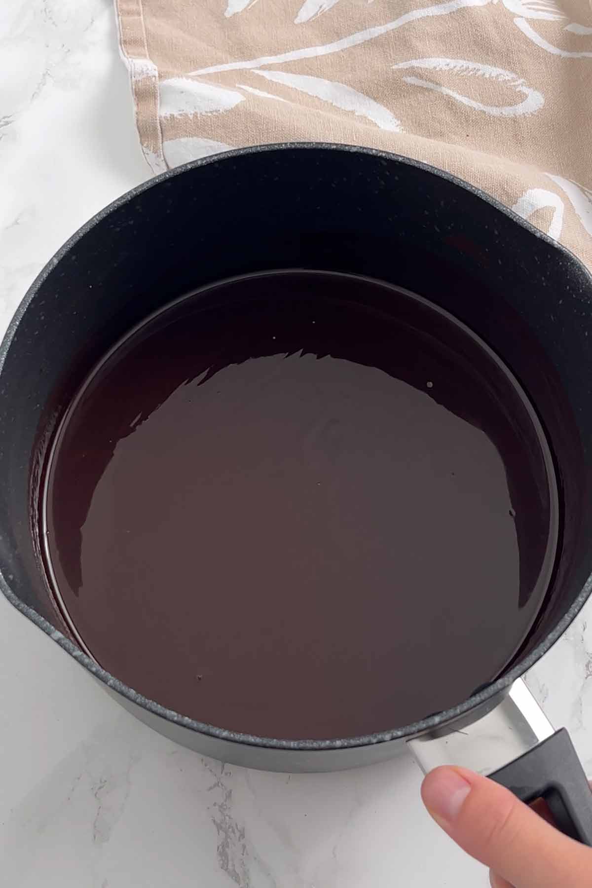 melted butter and chocolate in a pot