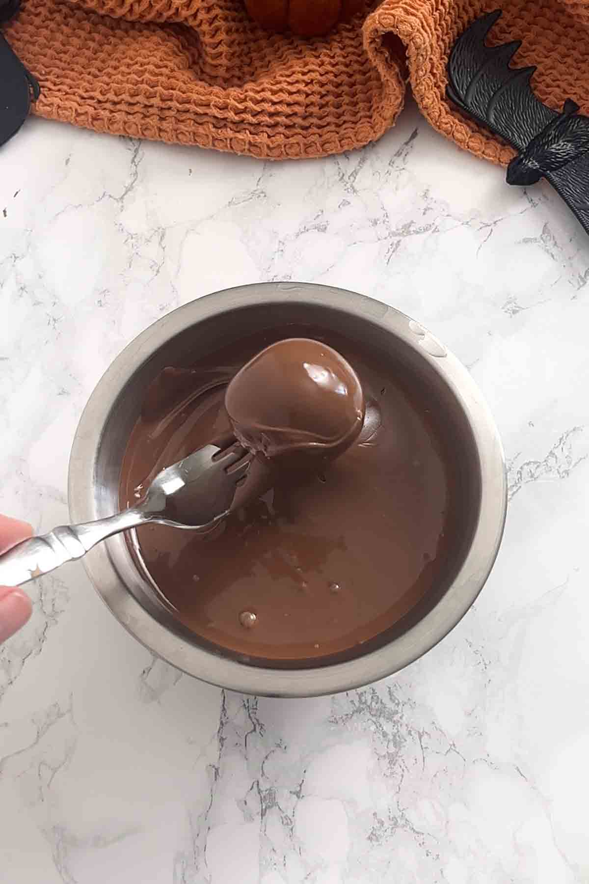 oreo ball dipped in milk chocolate