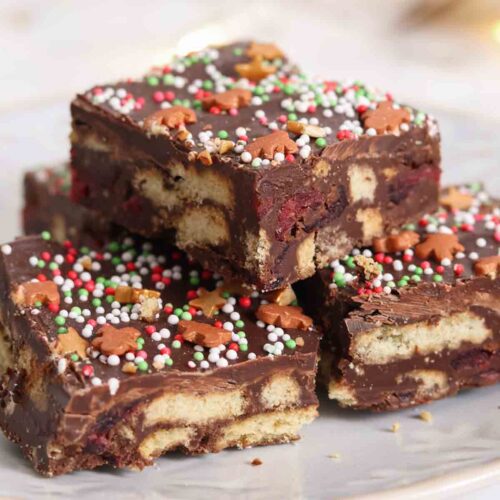 thumbnail image of christmas chocolate traybake tiffin