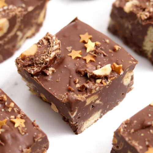 thumbnail image of ferrero rocher traybake slices