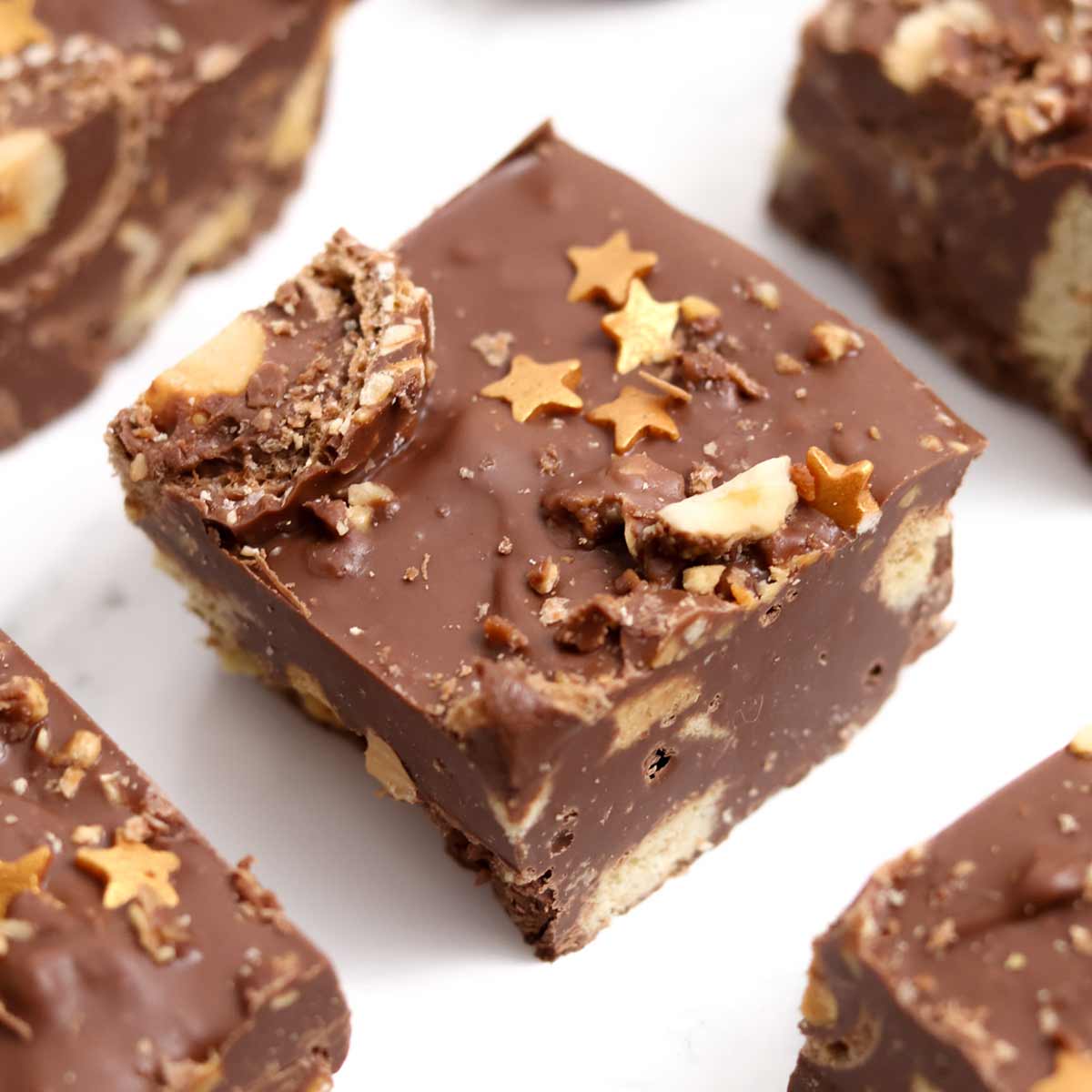 thumbnail image of ferrero rocher traybake slices
