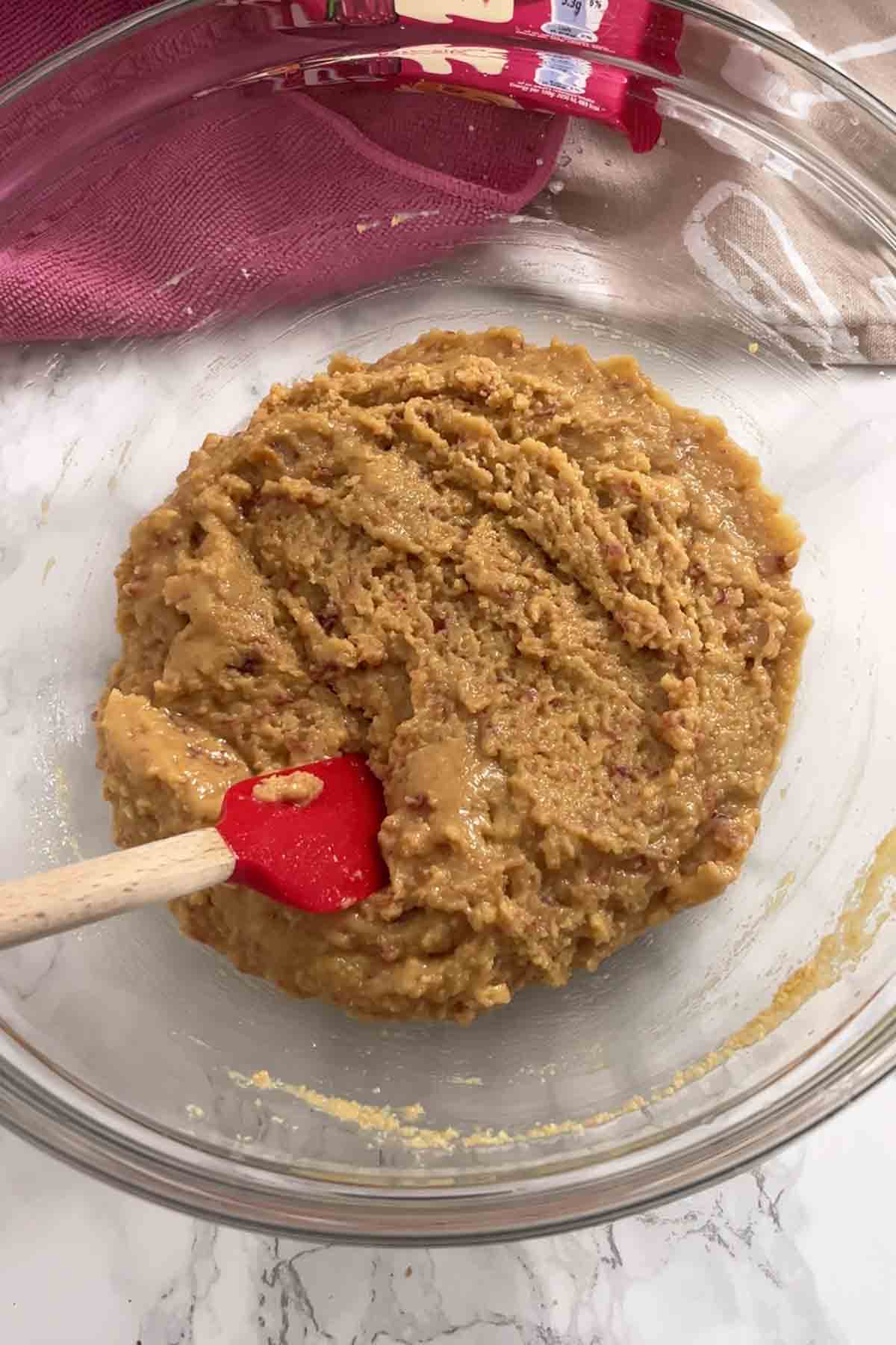 wet biscuit mixture in a large bowl