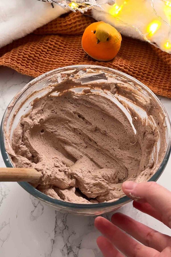 bowl of terrys chocolate orange cheesecake filling