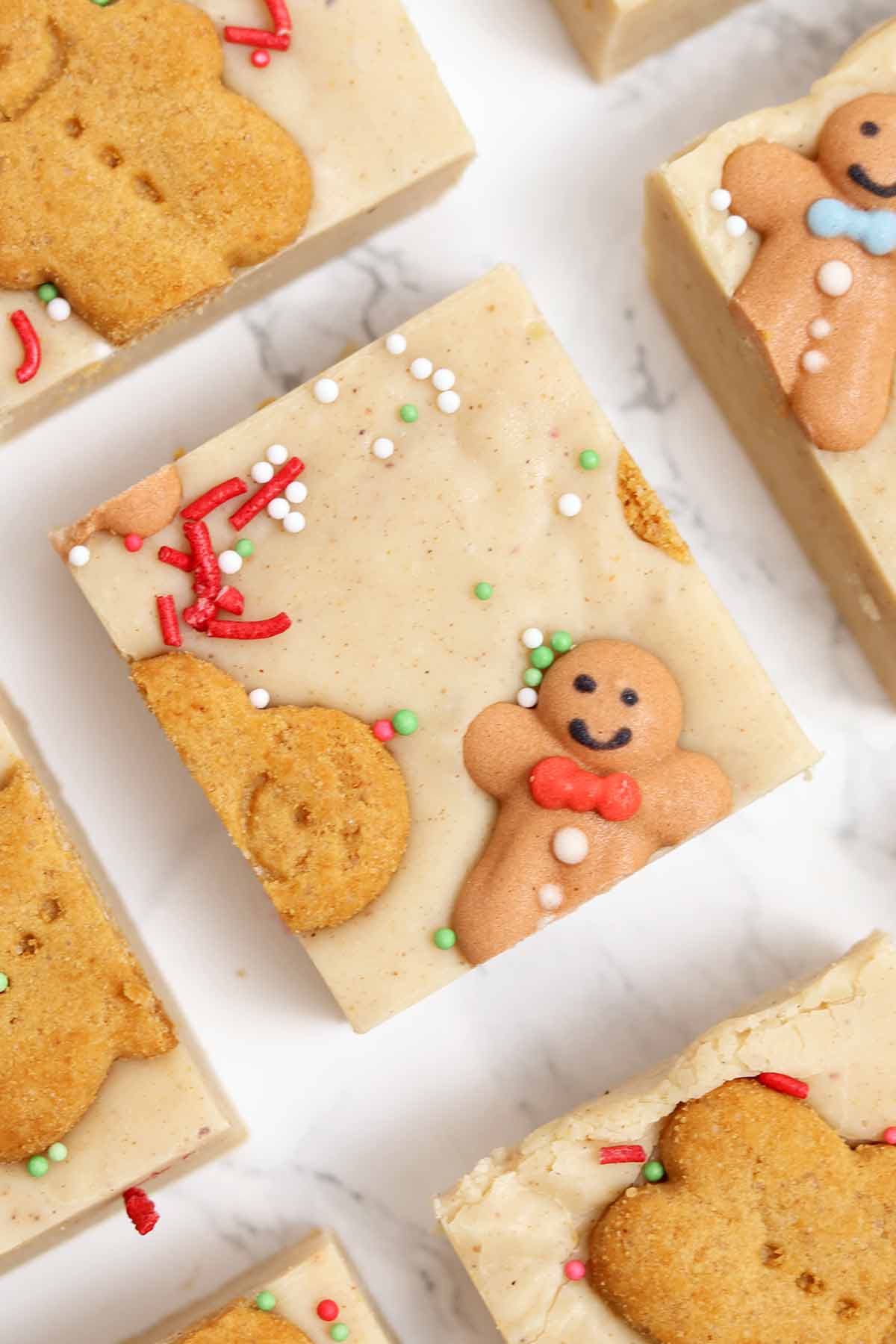 overhead image of gingerbread fudge