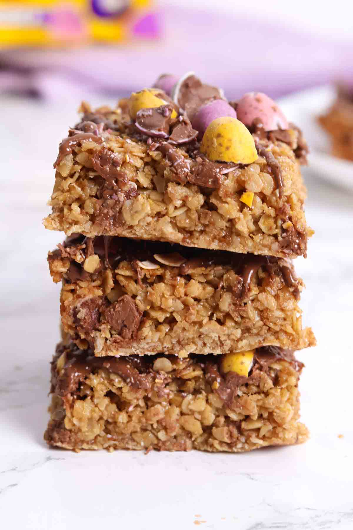 stack of 3 mini egg flapjacks