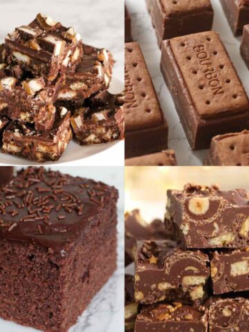 chocolate traybake recipes thumbnail image collage