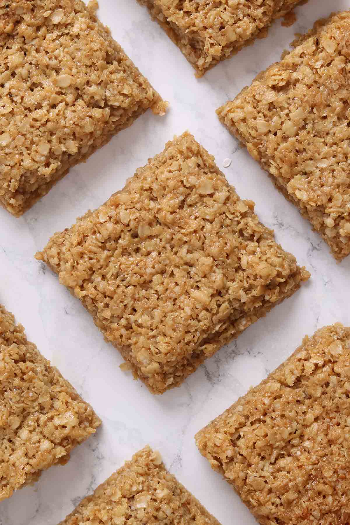 image of slices of hard flapjacks laying on a white surface