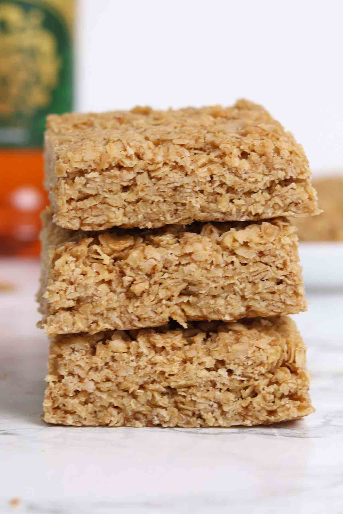 3 gluten free flapjacks in a stack