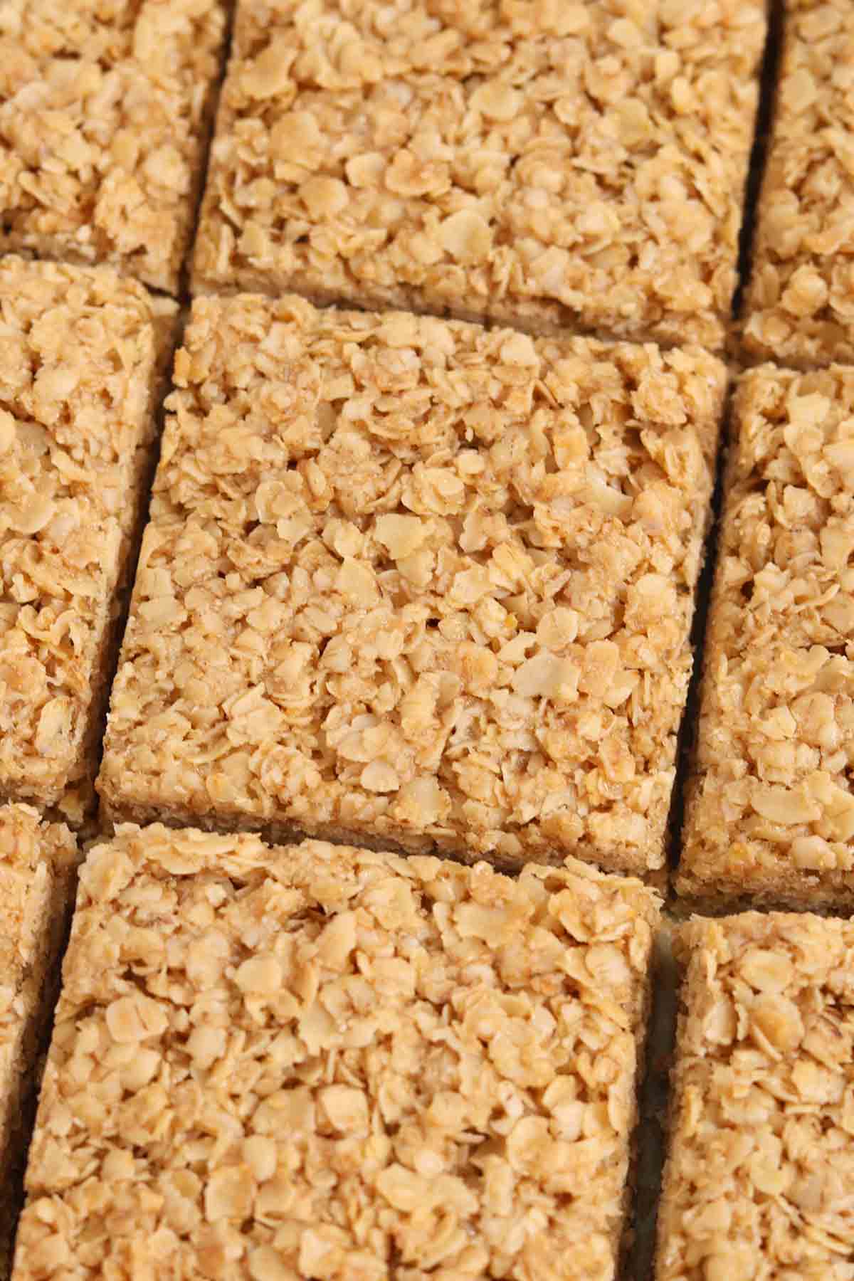 gluten free oat flapjacks sliced into bars