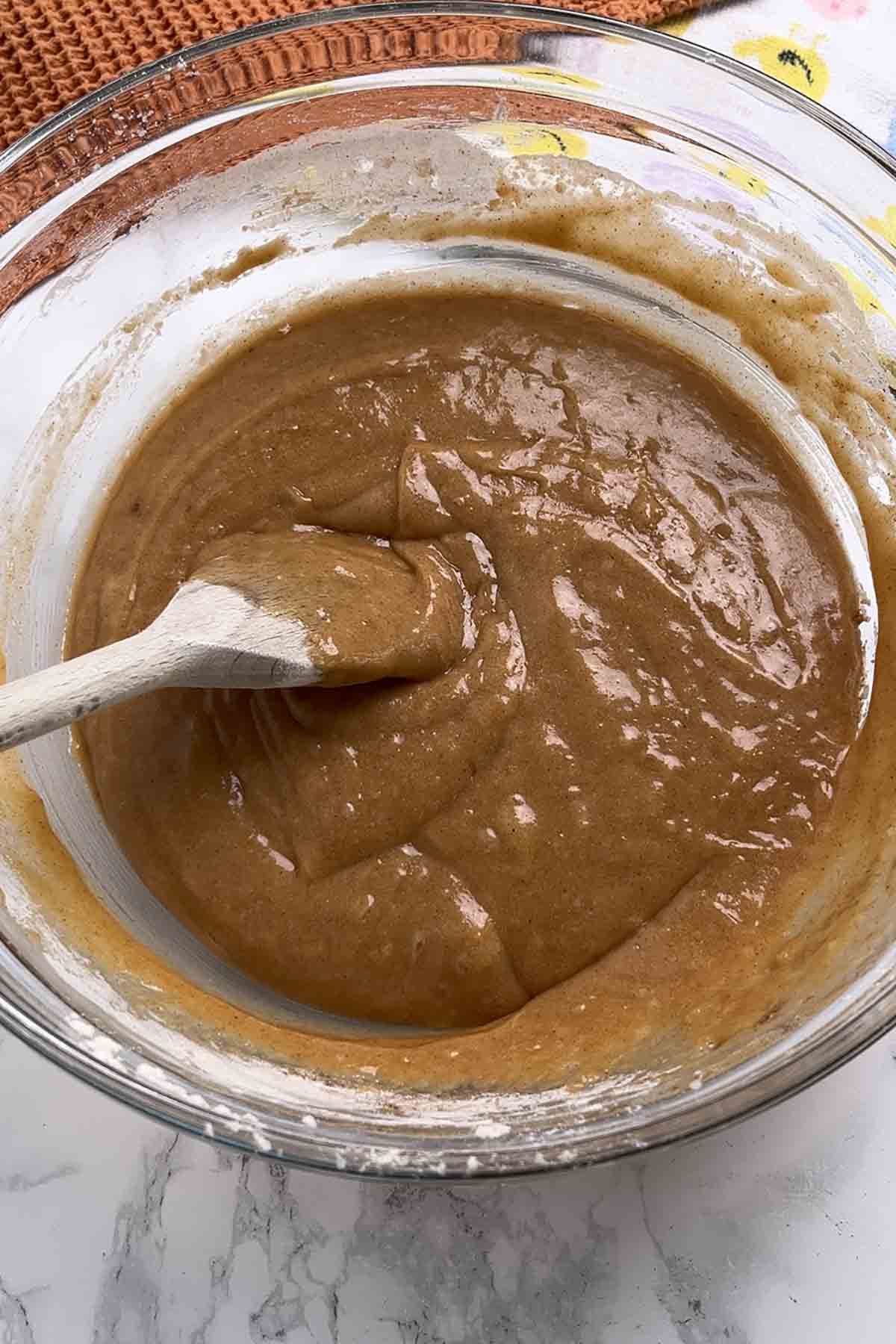 smooth batter in a bowl
