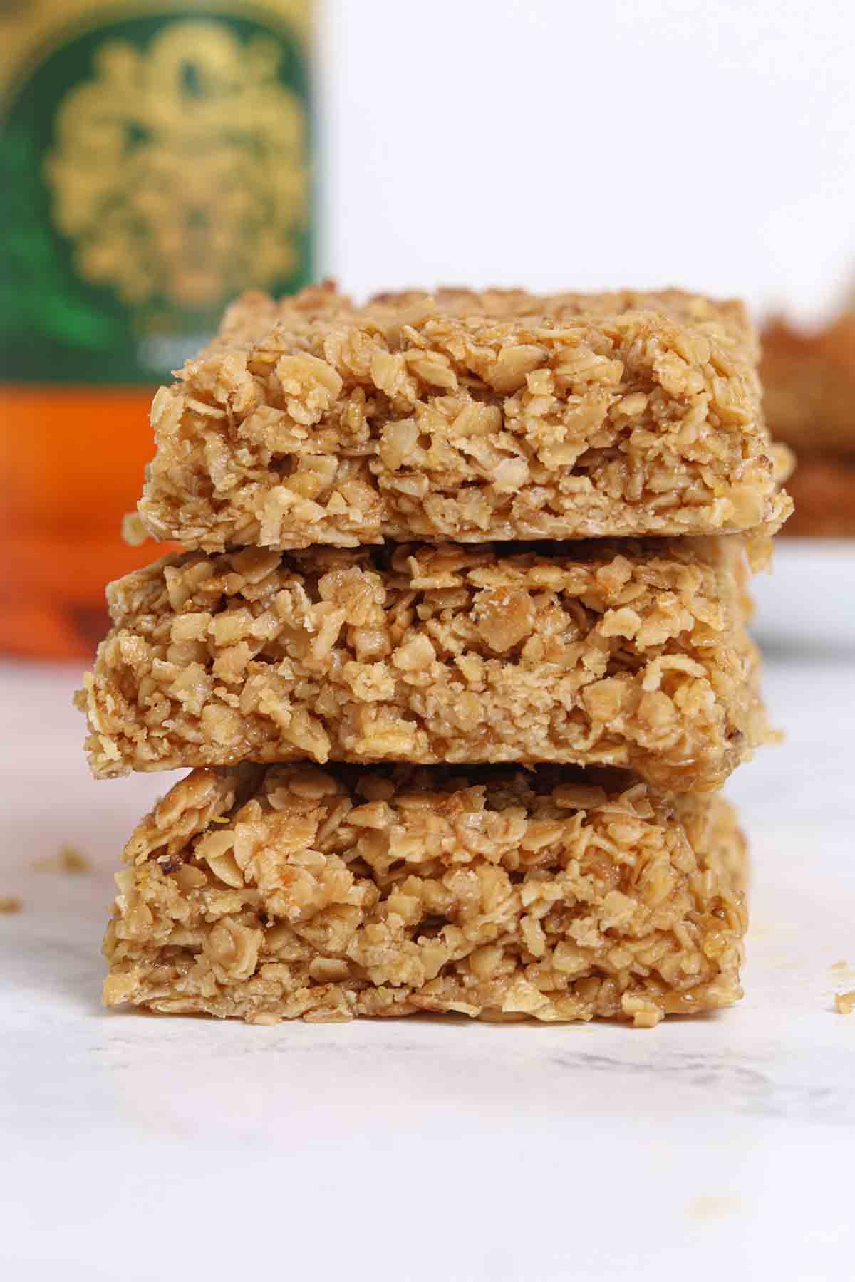 stack of 3 vegan flapjacks