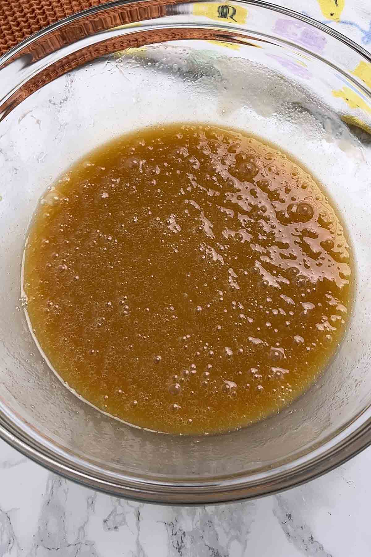 wet ingredients mixed together in a bowl