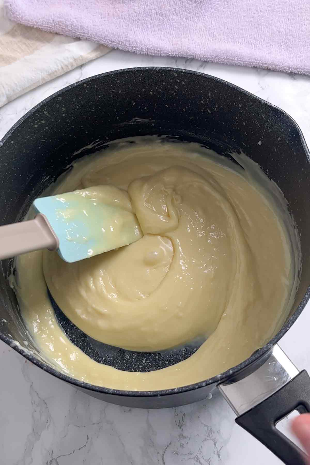 white chocolate fudge in a pan